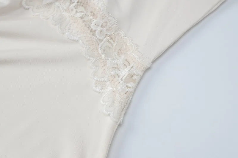 Lace Trim V Neck Flare Sleeve Long Dresses Fall Elegant Clothes for Woman Party Dress French Style