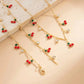 2Pcs/Set Y2K Romantic Cherry Pendant Long Chain Necklace for Women New Trend Sexy Chest Tassel Choker Wedding Jewelry