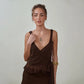 Two Piece Set Mesh Ruffled Backless Top and Mini Skirt Matching Sets Sexy Womens Outfit Summer 2026
