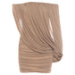 Folds Dress Women Off-Shoulder Mesh Irregular Solid Elasticity Elegant Dinner Party Summer Fashion Chic Mini Bodycon