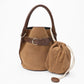 2025 Autumn New Arrivals Casual Edgy Style Suede Matte Finish Buckle Crossbody Bucket Bag For Woman