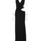 Hollow Out Backless Sexy Maxi Dress Women Gown Fashion Metal Flower V Neck Sleeveless Bodycon Club Party Long Dress