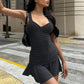 Polka Dot Sexy Two Piece Set Women Elegant Square Collar Tank Top Mini Skirt Matching Sets Female Fashion Dress Set