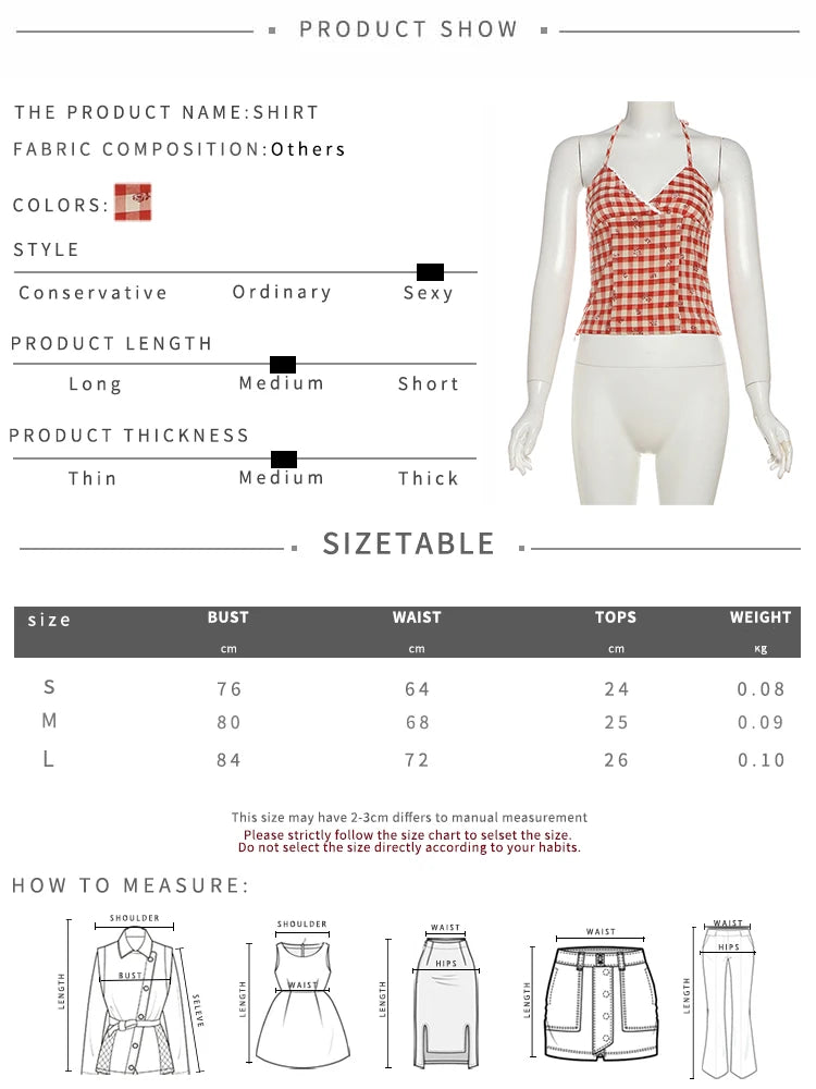 Plaid Camisole Women Halter Backless Patchwork Lace Side Slit Skinny Hottie Daily Midnight Classic Sweet V-Neck Vest