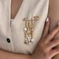 Elegant Ceramic Love Heart Beads Bowknot Tassel Brooch for Women Fashion Dress Suit Collar Pins Clip Party Jewelry Gift
