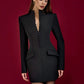 Long Sleeve Single-breasted Sexy Mini Blazer Dress Women Turtleneck Two Pocket Club Party Blazers Dress Office Lady