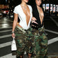 Sexy Wild Bodysuits Woman Summer Trend Deep V-Neck Mini Sleeve Skinny Stretch Hot Girls Hip-Hod Style Classic Tops