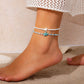 2Pcs Kpop Boho Starfish Turtles Conch Seed Beads Chain Anklet for Women Summer Beach Sweet Ankle Barefoot Y2K Jewelry