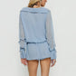 Sexy Women Beach Mini Dress Long Sleeve V Neck Loose Solid Mesh Sheer See Through Dress Summer Vacation Party Cover Ups