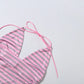 Sexy Halter Low-Neck Striped print backless Dress Women Bandages Patchwork Ribbon Sleeveless Trend Party Club Bodycon