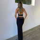 Sexy Black Lace Trim 2 Piece Long Skirt Sets Summer Outfits 2024 Party Night Club Coord Sets Women Clothing