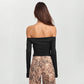 Off The Shoulder Hollow Long Sleeve Tops Brown Black Fitted T Shirts Fashion 2026 Woman Fall Clothes