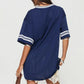 Oversized Jersey Shirts for Women Number Graphic Baggy Tees 90s V Neck Half Sleeve T-Shirts Streetwear Clothes