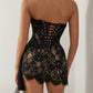 Elegant Lace Strapless Sexy Mini Dress For Women Fashion Off-shoulder Irregular Ruched Bodycon Night Club Party Dress