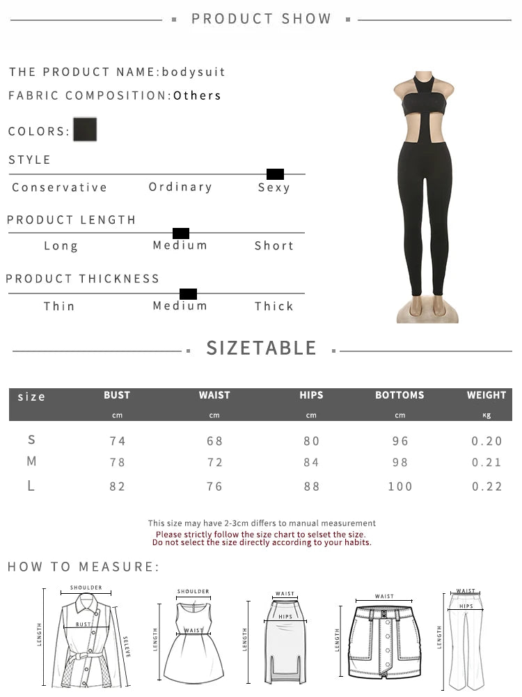 Fitness Women 2 Piece Set Stretch Tube Top+Skinny Halter Jumpsuit Street Matching Party Midnight Sexy Backless Overalls