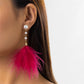 Romantic Long Tassel Fluffy Feather Drop Earrings for Women Wed Elegant Boho Imitation Pearl Dangle Earring Y2K Jewelry