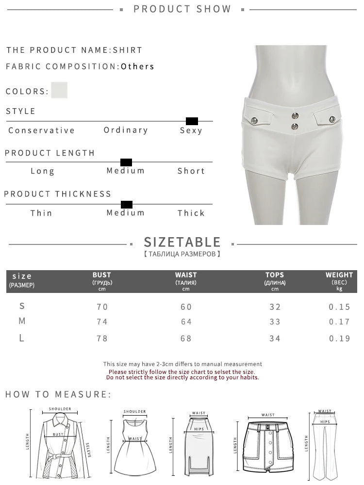 Button Decoration 2-Piece Set Women Low-Neck Striped Decoration Tank Top+Elastic Waist Hottie Short Fashion Clubwear