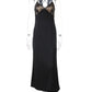 Halter V Neck Sexy Maxi Dress Women Fashion Hollow Out Spaghetti Strap Sleeveless Backless Bodycon Elegant Long Dress