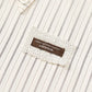 Women's Striped Crop Blouse with Lapel Collar, Casual Long Sleeve Top for Everyday Wear, Chic Asymmetrical Hem Shirt