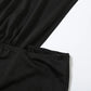Coquette Women Playsuit Sleeveless Hipster Sexy Ruched Shoulder Side Split Solid Stretch Midnight Clubwear Romper