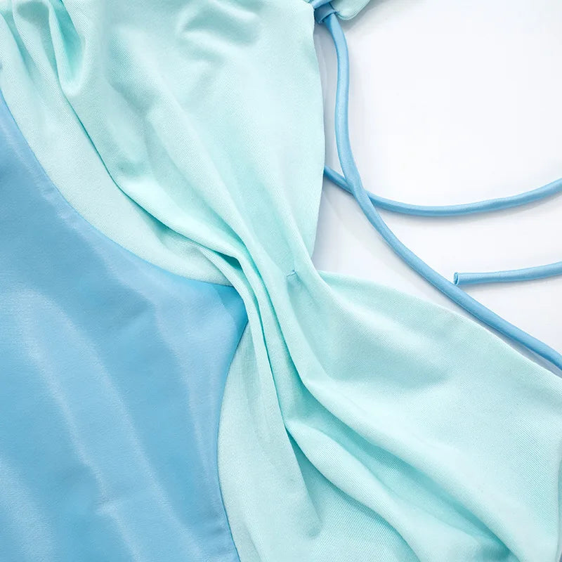 Satin Summer Dresses for Woman Clothing 2025 Sexy Lace Up Backless Halter Mini Dress Beach Vacation Outfits