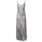 Leopard Print Mesh Sheer Spaghetti Strap Maxi Dress Elegant Flowing A-line Dresses for Woman Vacation Outfits