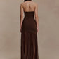 Hollow Out Halter Backless Sexy Maxi Dress Women Gown Elegant Patchwork V Neck Sleeveless Bodycon Club Party Long Dress