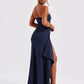 Strapless Backless High Split Maxi Dress Women Fashion Off-shoulder Sleeveless Bodycon Club Party Long Dress Elegant