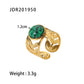 New Design Natural Stone Stainless Steel Ring Women Waterproof Stylish Golden Jewelry 2022 NEW Set