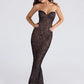 Lace Long Sleeve Sexy Maxi Dress Women Elegant Square Collar Strapless Backless Split Bodycon Club Party Long Dress