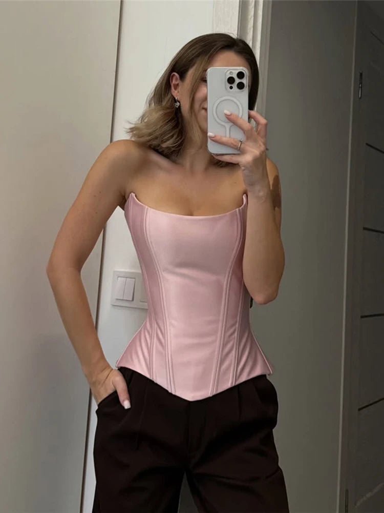 Irregular Satin Tank Top Women Sexy Low-Neck Sleeveless Patchwork Midnight Party Clubwear Classic Stretch Skinny Vest