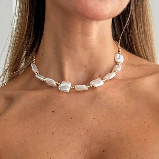 Bohemia Imitation Peal Chokers Necklace for Women Wedding Bridal Simple Adjustable Beads Chain Y2K Jewelry Accessories