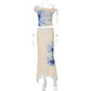 Print Beach Sexy Skirt Two Piece Sets Women Oblique Shoulder Tank Tops And Maxi Skirt Female Club 2 Piece Sets Fashion