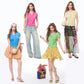 Women's Knit Blouse with Colorful Buttons & Logo Embroidery, V Neck Ruched Crop Top for Daily