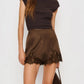 Women Satin Silk Lace Trim Shorts Silky Low Rise Boxer Shorts Y2k Teen Girls Cute Y2K Coquette Lounge Slip Bottoms