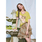 Women's Mini Skirt with Shimmery Leopard Print & Tiered Ruffle Detail, Chic Elastic Waist Lightweight Bottom for Summer