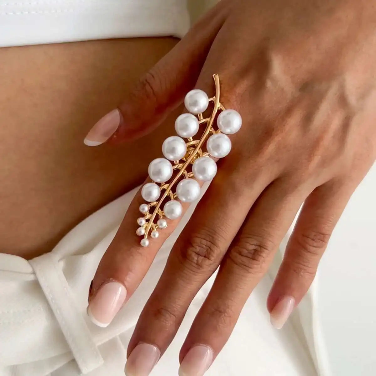 Creative Unique Metal Petal Flower Branch Open Ring Women Punk Gold Color Geometric Adjustable Rings Y2K Couple Jewelry