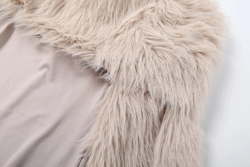 Faux Fur Patchwork Off Shoulder Long Sleeve Jumpsuits Sexy Winter Clothing for Woman One Pieces Club Outfits