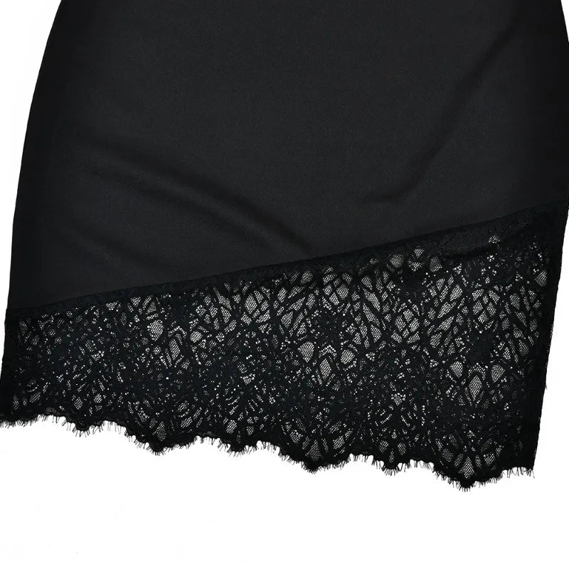 Little Black Dress with Lace Shawl High Quality Short Sleeve Backless Mini Dresses for Woman Club Outfits