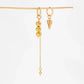 Punk Peach Heart CCB Bead Pendant Ear Clip Cartilage Clip Earring Women Trendy Elegant Gold Color Earing Y2K Jewelry