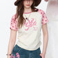 Polka Dot Raglan Sleeve Baby Tee, Bow Print Slim Fit Y2K Casual T-Shirt, Pink & White Retro Top