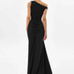 One Shoulder High Split Sexy Maxi Dress Women Elegant Sleeveless Backless Ruched Bodycon Club Party Long Dresses