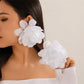 Exaggerated Big Silks Satins Flower Stud Earrings Women Elegant Petal Fluffy Fabric Pierced Earring Y2K Jewelry Wed Accessories