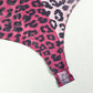See Through Women 2 Piece Set Sexy Rave Leopard Print Bodysuit+Leggings Body Shaping Tight Matching Activity Clubwear