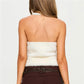 Women's Turtleneck Faux Fur Tank Tops Summer Fashion Sleeveless Backless Tops Fluffy Fuzzy Knit Vest Y2K Streetwear