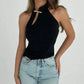 Cheongsam Buckle Tank Tops Women Y2K Summer Trend Basic Classic Hollow Solid Simple Street Stretch Daily Chic Vest