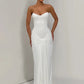 Women Halter Backless Sexy Maxi Dress Elegant Sleeveless Ruched Waist Draped Bodycon Club Party Evening Cocktail Dress