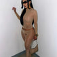 Sexy See Through 2 Piece Set Women Trend Wild O-Neck Full Sleeve Crop Top+Leggings Stretch Midnight Party Clubwear