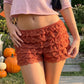 Womens Multi Layer Ruffle Lace Bloomers Elastic Waist Scalloped Lace Shorts Beach Holiday Daily Wear Cute Casual Bottoms