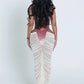 Coquette 2-Piece Set Women Velvet Cross Tank Tops+Patchwork Hollow High-Waist Skirts Matching Sexy Clubwear Outfits